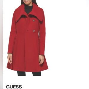 Beautiful, Button Front Skirted Wool Blend Coat